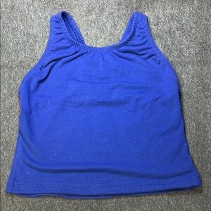 Blue Cotton Lycra Lined Tank Top CXL Dancewear NWOT